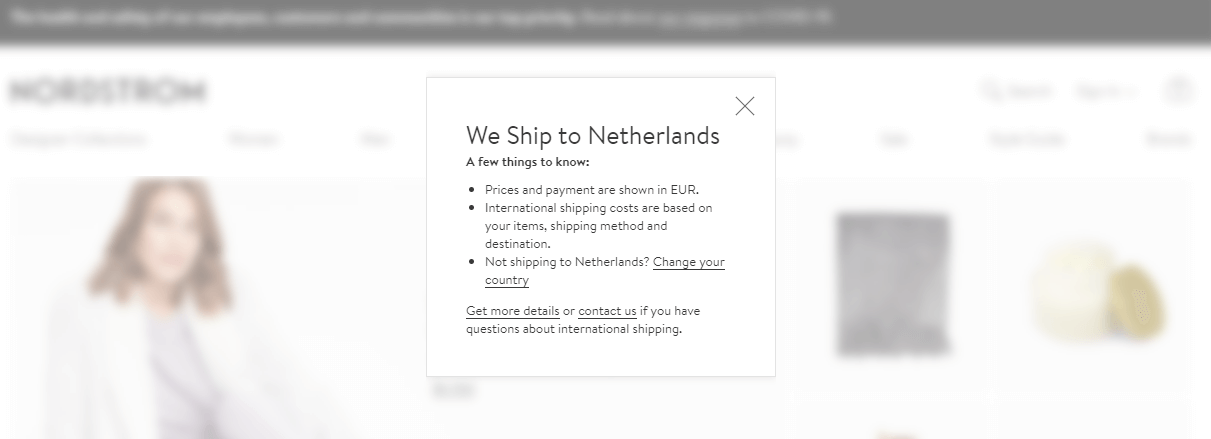 Nordstrom: Show Items That Ship to the User’s Location